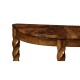 Walnut Barleytwist Demilune Console Table