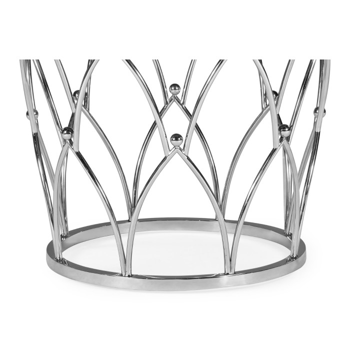 Feather Inlay Glass Top Dining Table 60