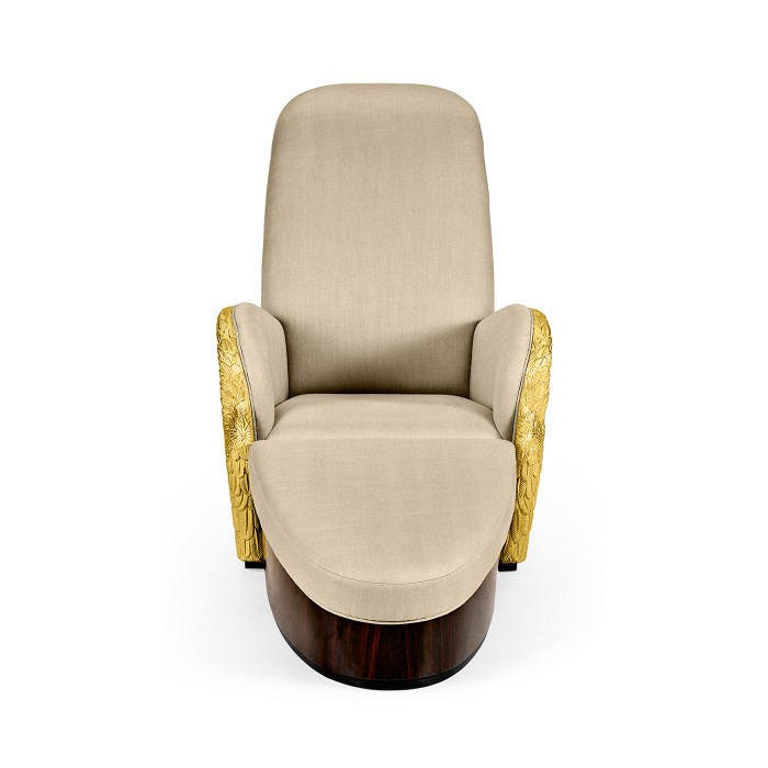 Gilded Angel Wing Chair with Ottoman