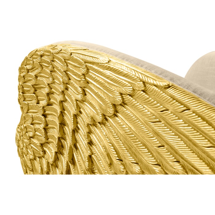 Gilded Angel Wing Chair with Ottoman