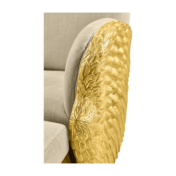Gilded Angel Wing Chair with Ottoman
