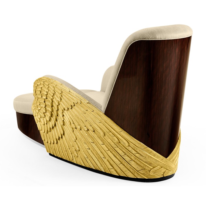 Gilded Angel Wing Chair with Ottoman