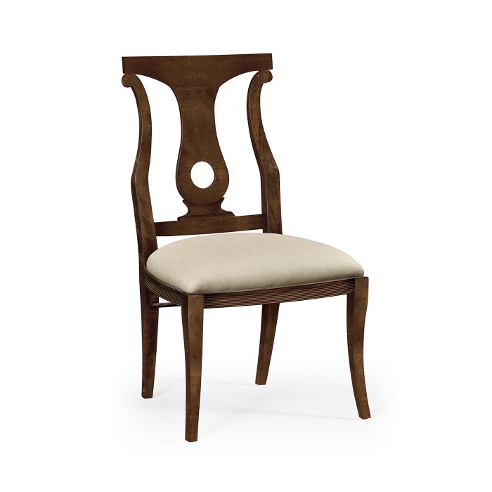 Mahogany brown lock dining side chair