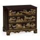 Chinoiserie Style Ebonised Bedside Chest of Drawers