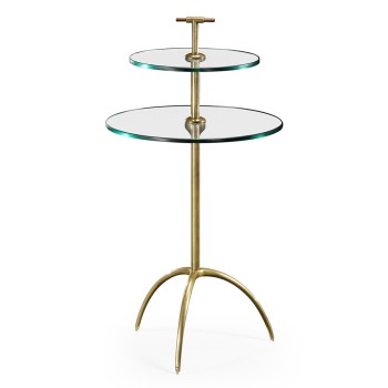 Brass & Glass Round Drinks Table