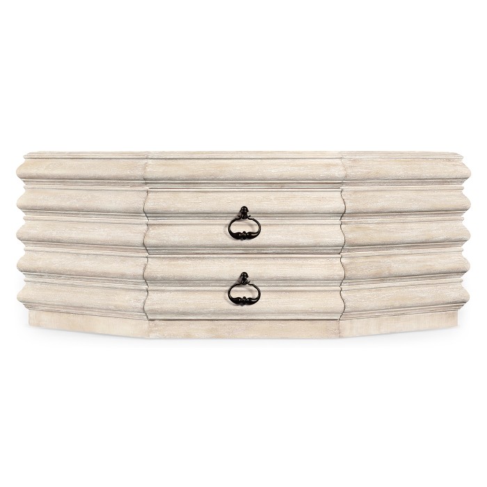 Octagon limed acacia coffee table