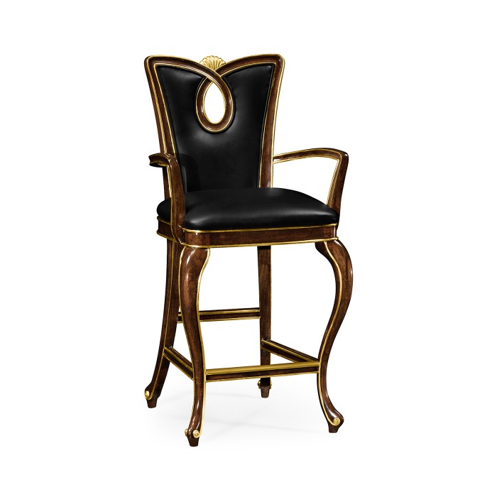 Mahogany Brown Barstool (Arm)