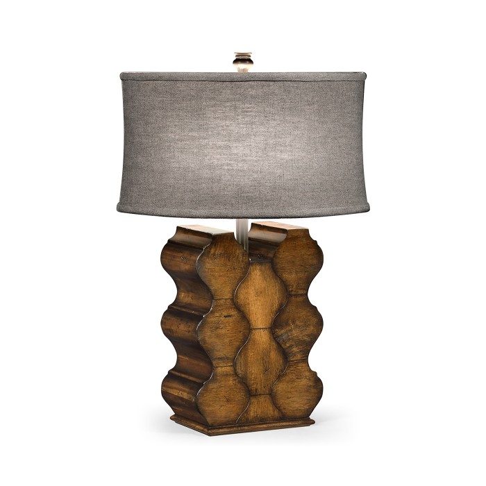 Rustic Walnut Wood Table Lamp