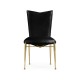 Art Décor gilded side chair with black leather