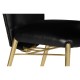 Art Décor gilded side chair with black leather