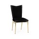 Art Décor gilded side chair with black leather