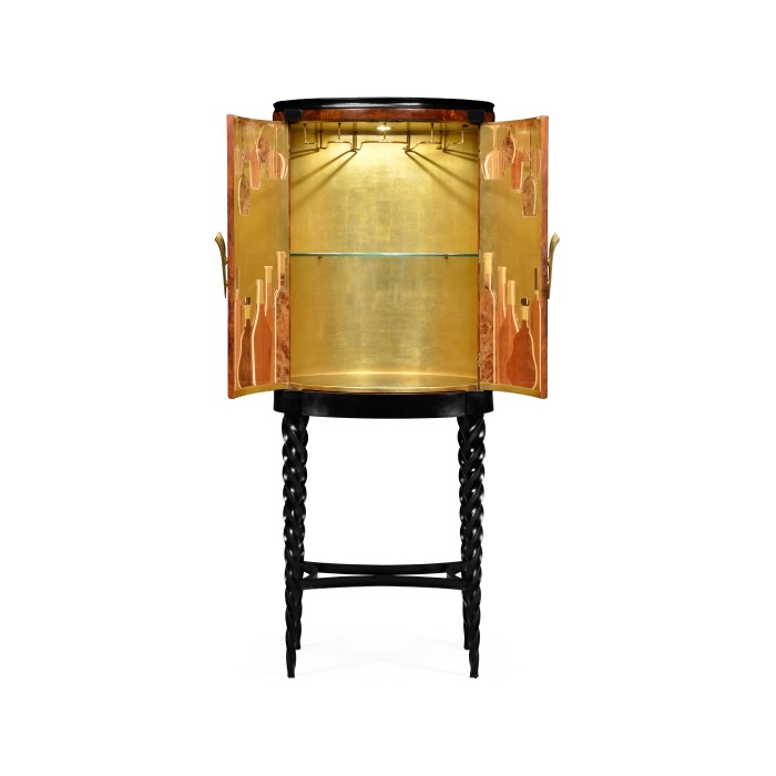Black Barleytwist Drinks Cabinet