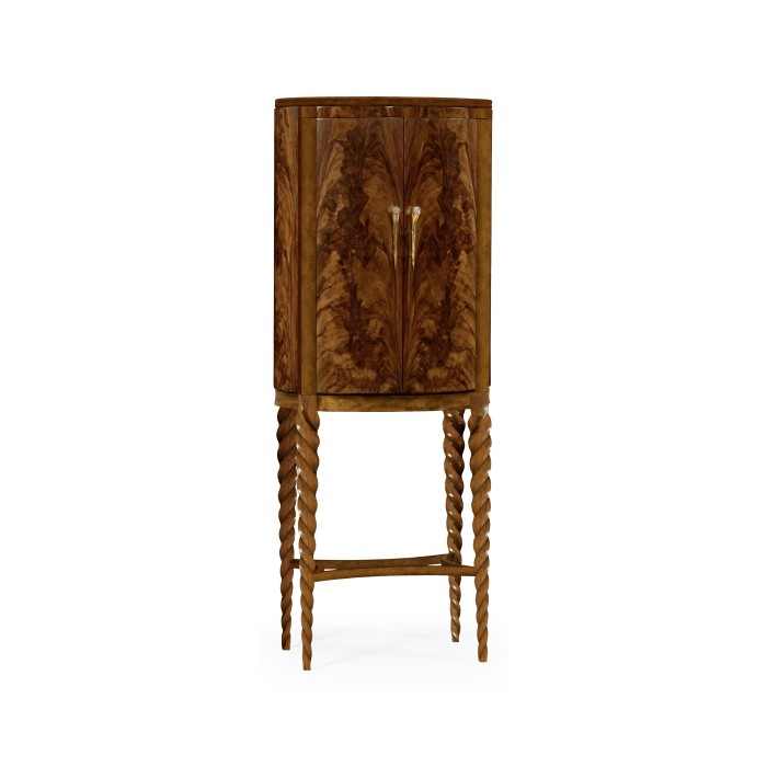 Walnut Barleytwist Drinks Cabinet