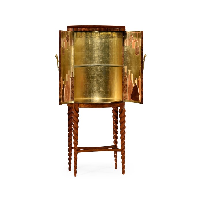 Walnut Barleytwist Drinks Cabinet