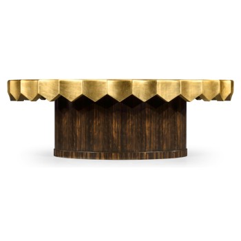 Macassar & Églomisé Oval Cocktail Table