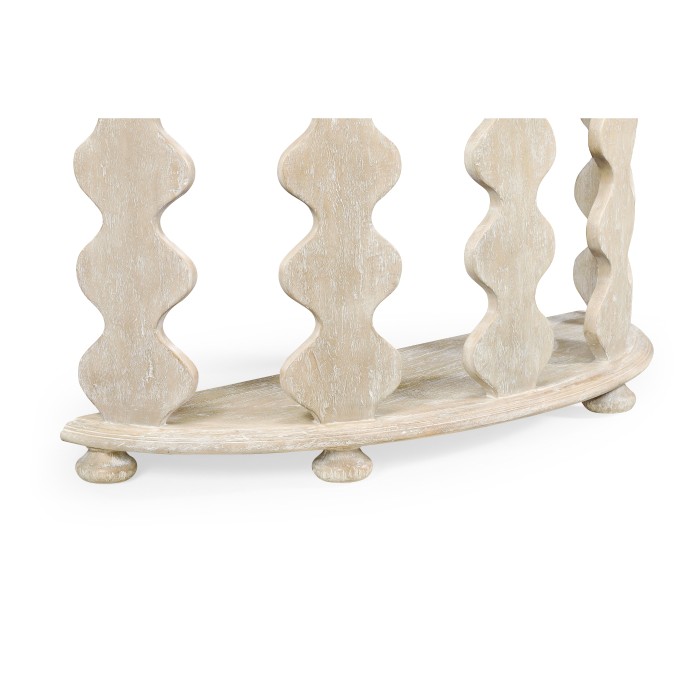 Demilune Console Table in Limed Acacia