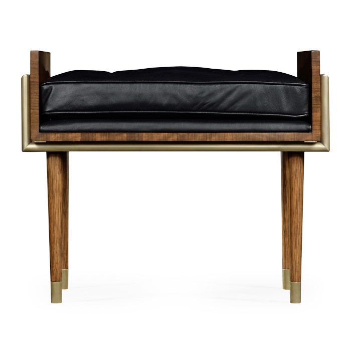 Cosmo Hyedua Stool, Upholstered in Black Leather