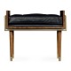 Cosmo Hyedua Stool, Upholstered in Black Leather