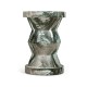 Round Geometric Faux Black & Grey Marble Wine Table