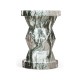 Round Geometric Faux Black & Grey Marble Wine Table