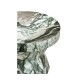 Round Geometric Faux Black & Grey Marble Wine Table