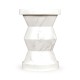 Round Geometric Faux White & Grey Marble Wine Table