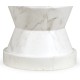 Round Geometric Faux White & Grey Marble Wine Table