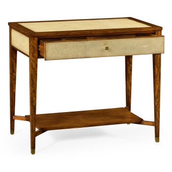 Ivory Shagreen Rectangular Sofa Table with Drawer