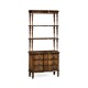 3 tiered étagère with drawers in rustic walnut