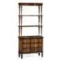 3 tiered étagère with drawers in rustic walnut
