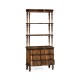 3 tiered étagère with drawers in rustic walnut