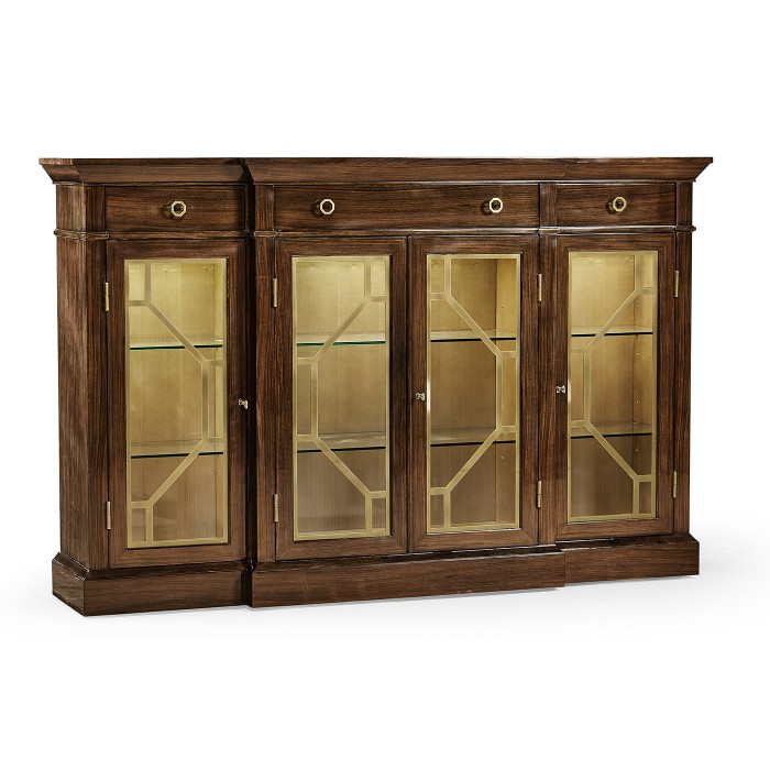 Dark Rosewood Four-Door Display Cabinet