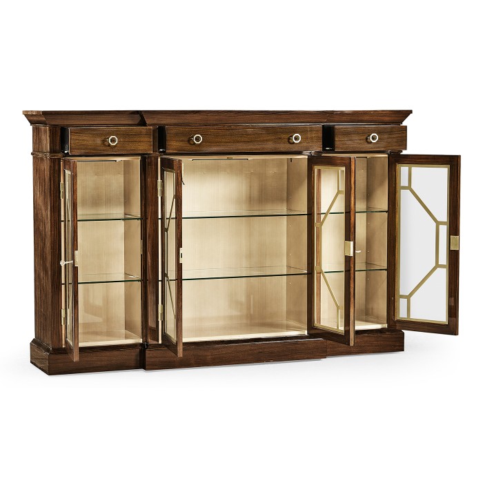Dark Rosewood Four-Door Display Cabinet