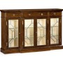 4-door breakfront display cabinet with stainless steel details, high lustre