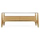 Architects Cocktail Table with Drawers and Glass Top