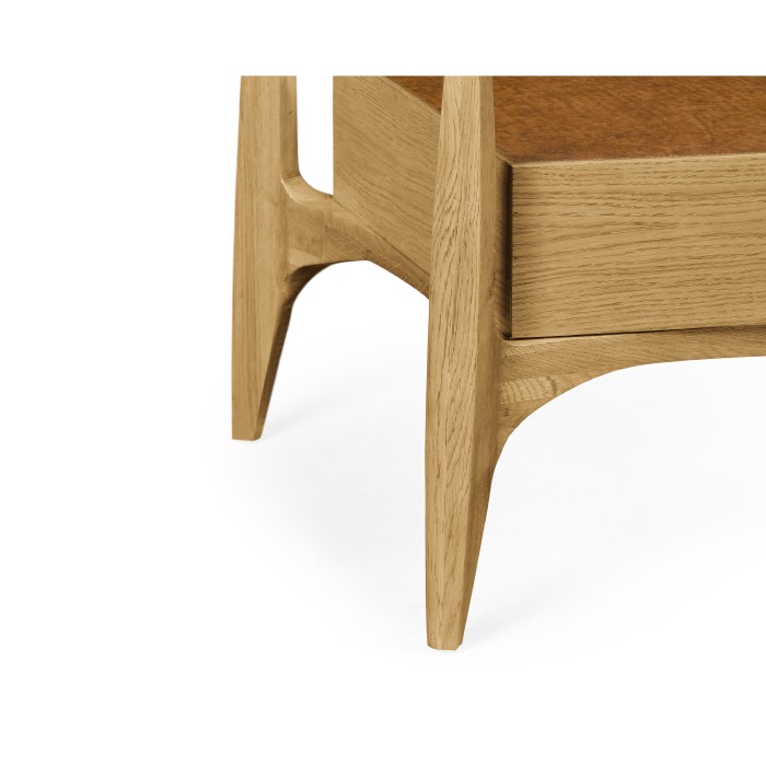 Architects Cocktail Table with Drawers and Glass Top