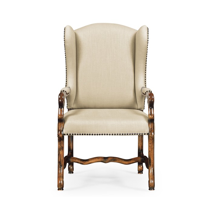Upholstered Arm Chair in Rustic Walnut