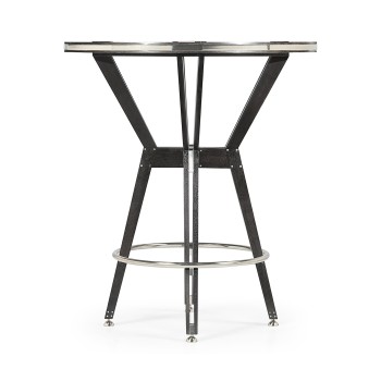 Architectural Circular Black Mocha Oak Bar Table 36