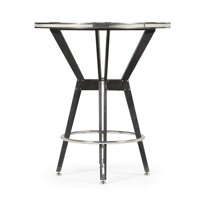 Architectural Circular Black Mocha Oak Bar Table 36