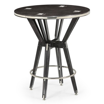 Architectural Circular Black Mocha Oak Bar Table 36