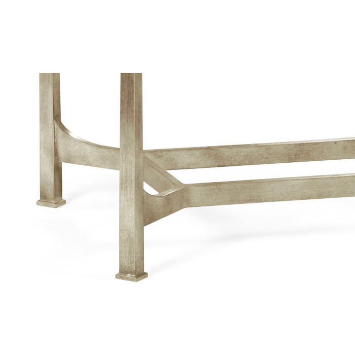 Silver rectangular side table