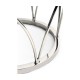Feather Inlay & Stainless Steel Round Side Table