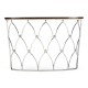 Feather Inlay Demilune Console Table