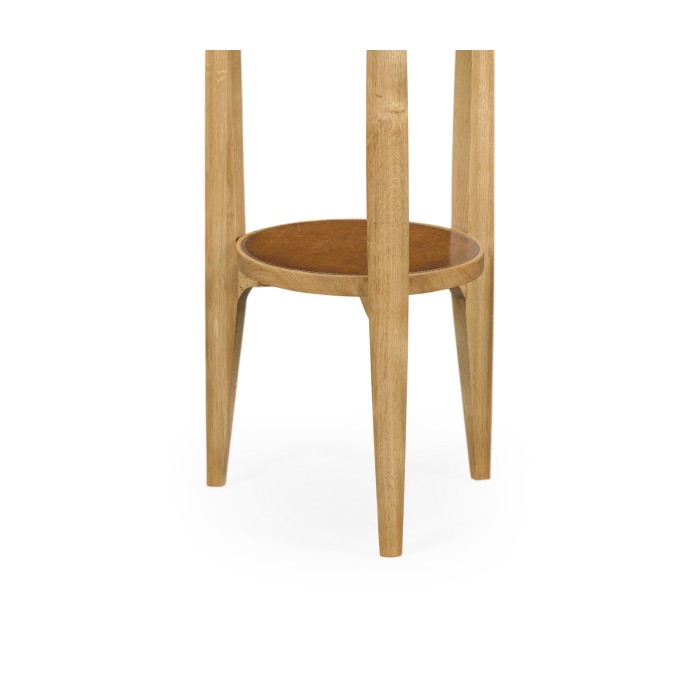 Architectural Round End Table with Glass Top