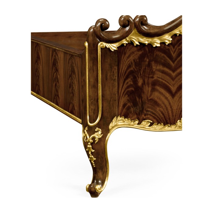 High Lustre Mahogany & Gilded UK King Bed
