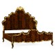 High Lustre Mahogany & Gilded UK Queen Bed