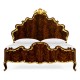High Lustre Mahogany & Gilded UK Queen Bed