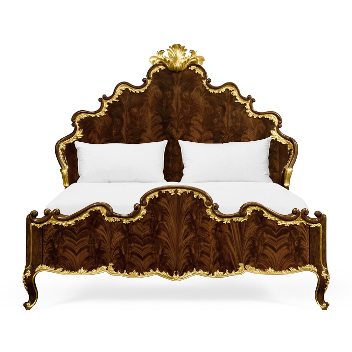 High Lustre Mahogany & Gilded US King Bed