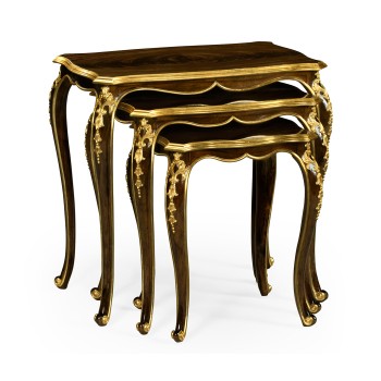 Nesting tables with gilt carved detailling