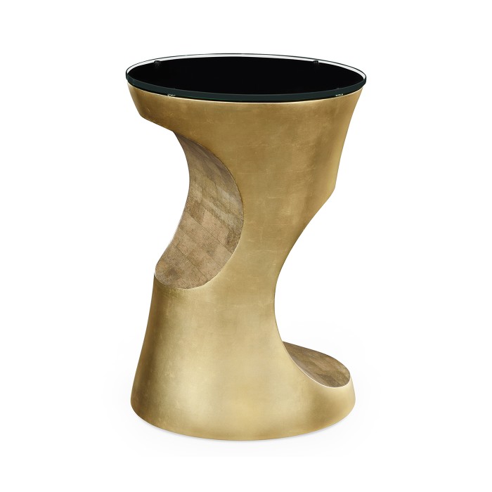 Metallic Bronze Round Cut-Out Lamp Table